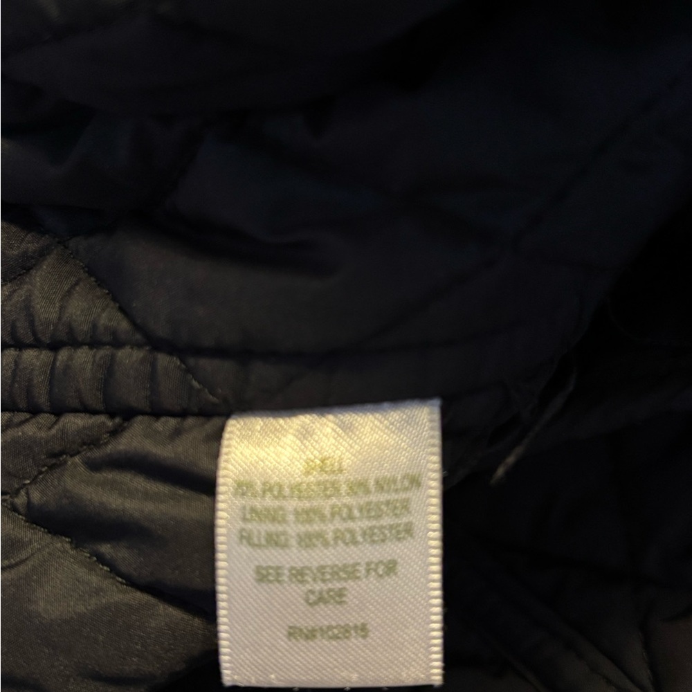EUC Garnet Hill Modern Quilted Car Coat Sz 14 Black NO HOOD - Picture 4 of 5